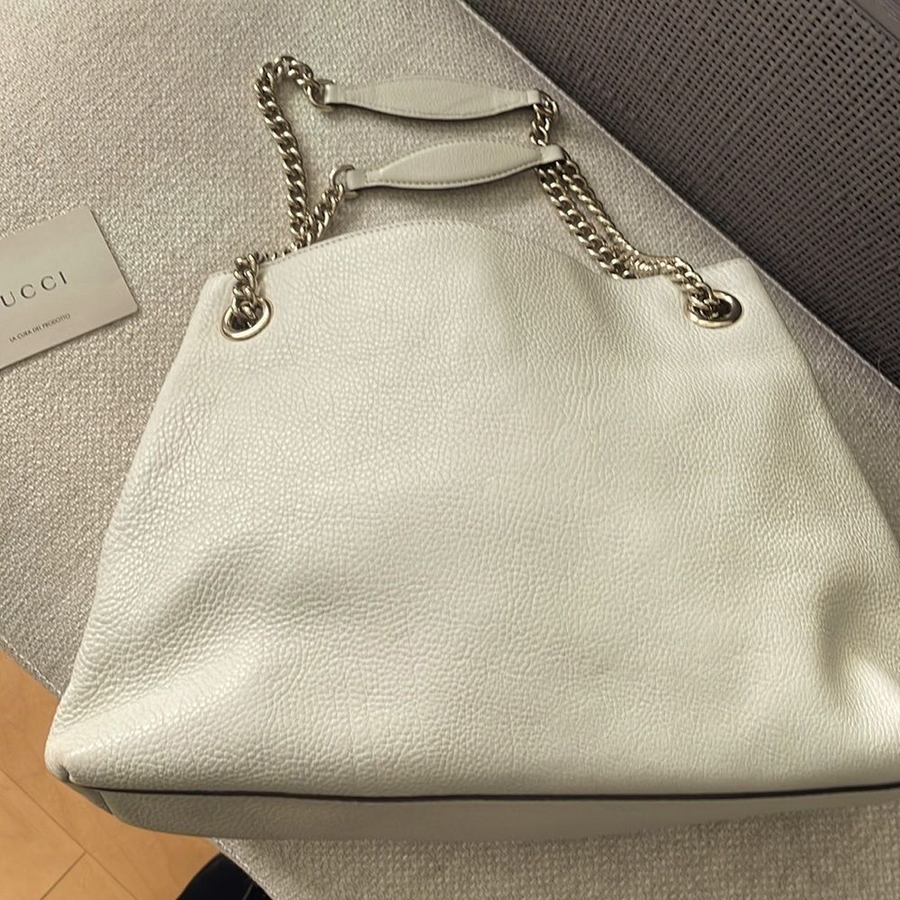 Gucci Soho Medium Leather Tote in Ivory - Picture 2 of 16